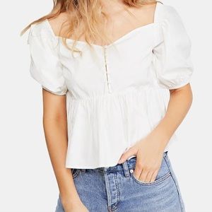 FREE PEOPLE Veronica sweetheart puff top